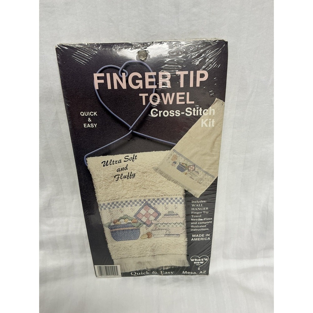 What's New Cross Stitch Kit Finger Tip Towel w/ Hanger COUNTRY KITCHEN USA